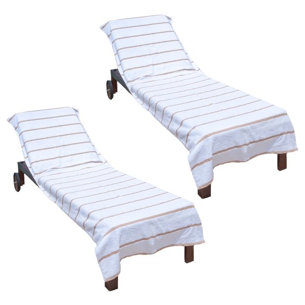 Monarch Chaise Lounge Covers Beige, 2PK CC-HS3085BG-2PK